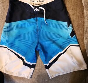 Billabong Aqua and White Surf Shorts
